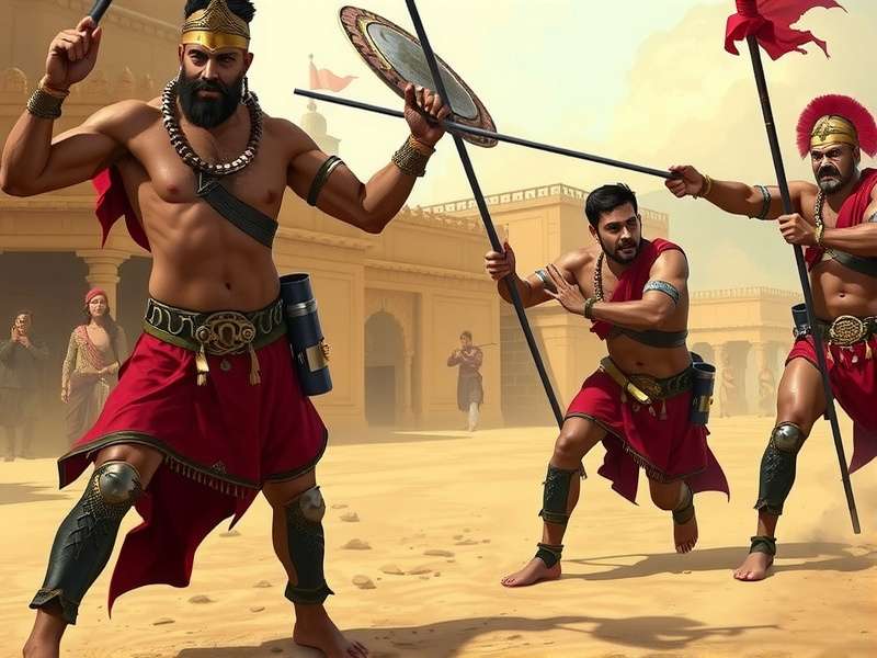 Intense Battle in Ganges Gladiators Ganges Gladiators Combat Scene